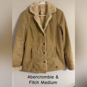 Abercrombie & Fitch Tan Sherpa-Lined Teddy Jacket